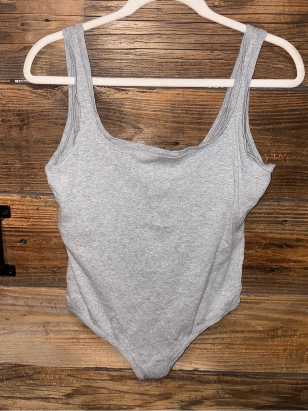 GAP Light Gray Scoop Neck Tank Bodysuit